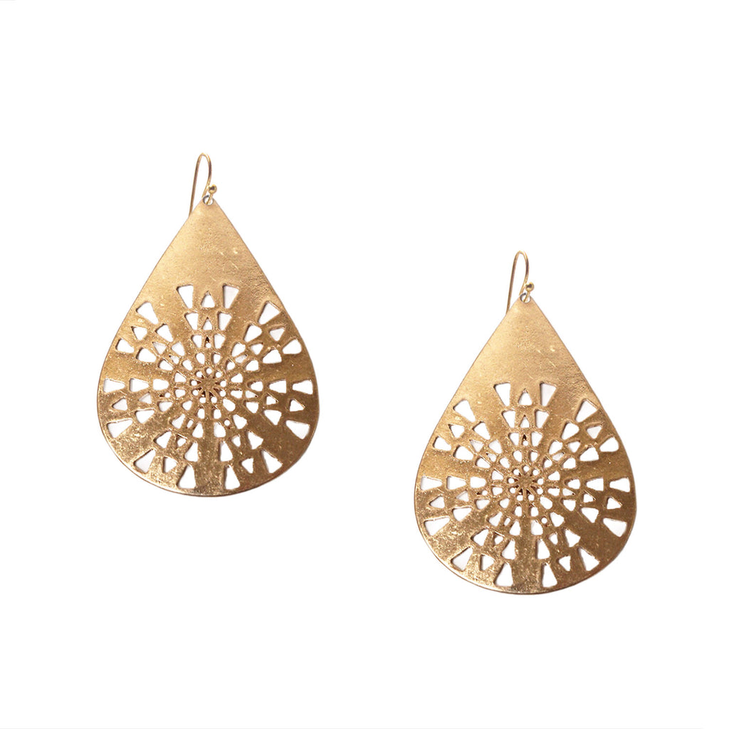 Laser Cut Teardrop Earring by Marlyn Schiff