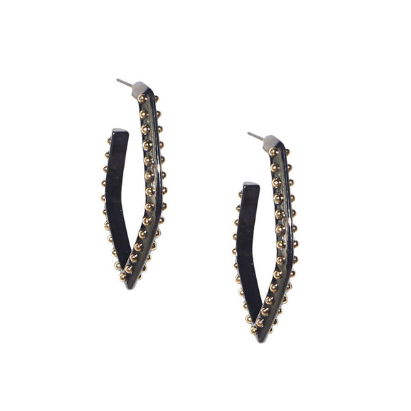 Diamond Shape Studded Hoop by Marlyn Schiff