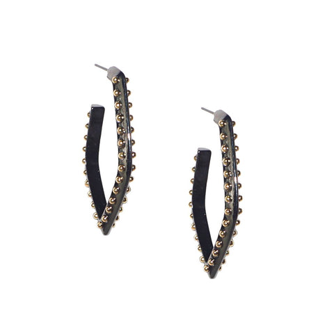 Diamond Shape Studded Hoop by Marlyn Schiff