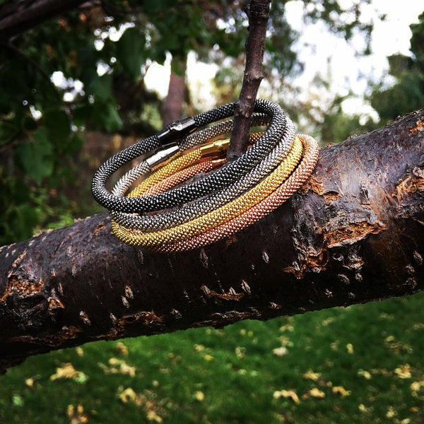 Mesh Bangles - Onyx and Blush
 - 5