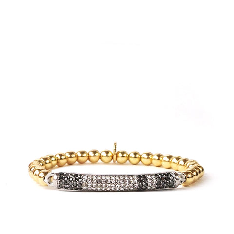 Pave Bar Beaded Bracelet