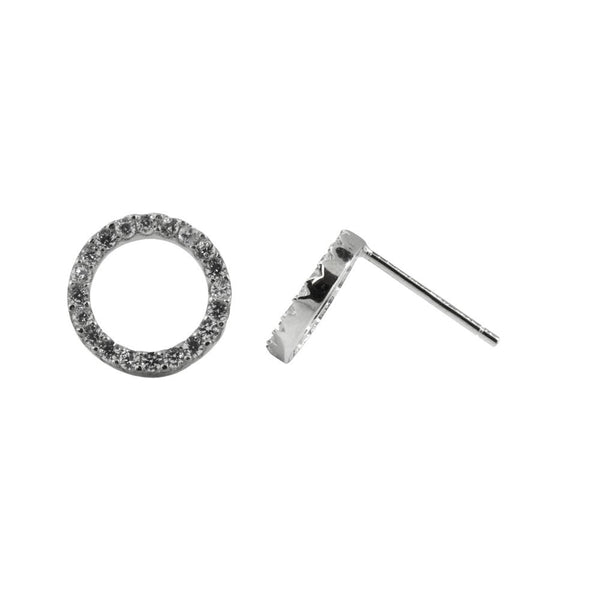 Open Circle Pave Studs - Onyx and Blush
 - 2