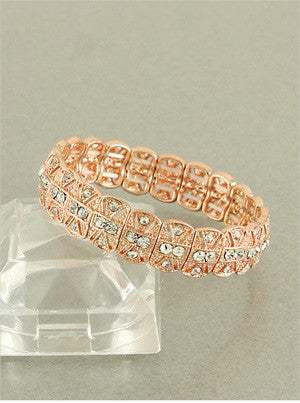 Antique CZ Bracelet - Onyx and Blush
 - 2