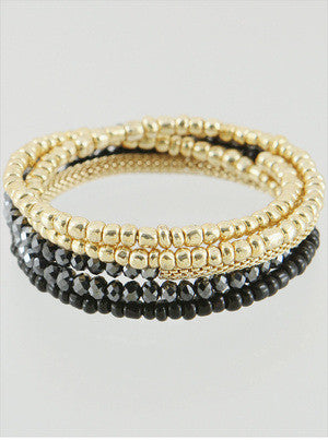Beaded Wrap Bracelet - Onyx and Blush
 - 4