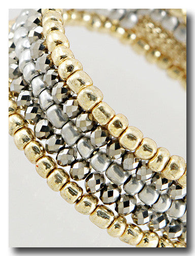 Beaded Wrap Bracelet - Onyx and Blush
 - 5