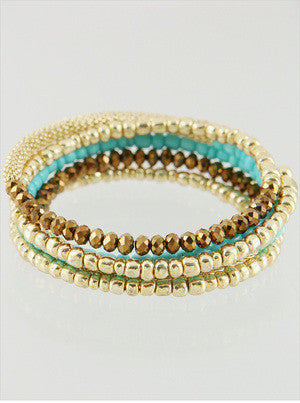Beaded Wrap Bracelet - Onyx and Blush
 - 2
