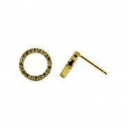 Open Circle Pave Studs - Onyx and Blush
 - 3