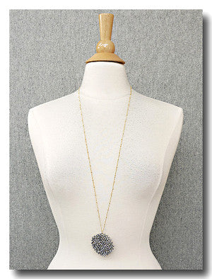 Beaded Round Pendants - Onyx and Blush
 - 5