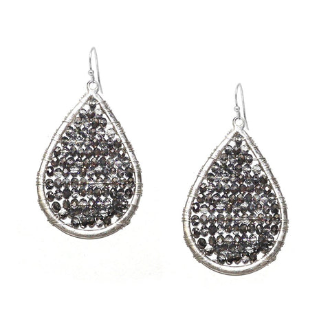 Crystal Beaded Earring by Marlyn Schiff
