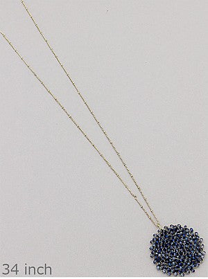 Beaded Round Pendants - Onyx and Blush
 - 4