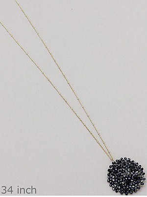 Beaded Round Pendants - Onyx and Blush
 - 9
