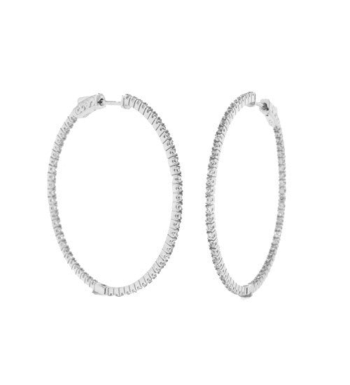 Small Pave In/Out Hoops - Onyx and Blush
 - 4