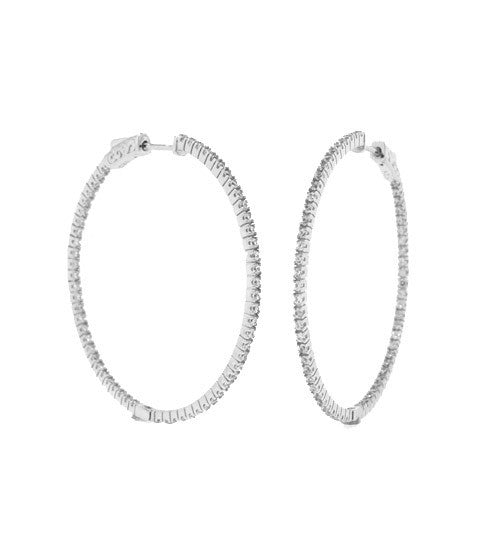 Large Pave In/Out Hoops - Onyx and Blush
 - 1