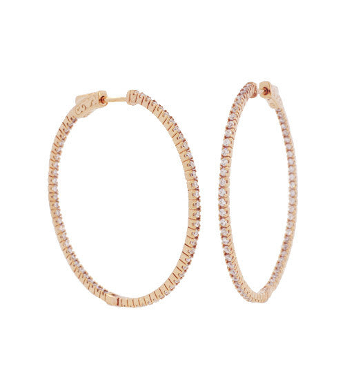 Small Pave In/Out Hoops - Onyx and Blush
 - 2