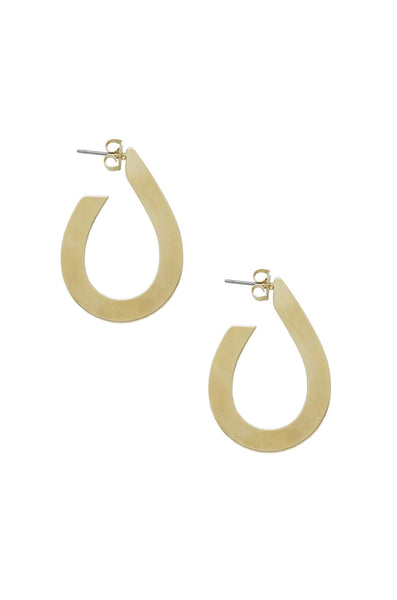 Flat Teardrop Hoop Earrings