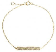 Double CZ Bar Bracelet - Onyx and Blush
 - 1