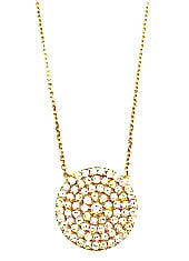 Classic Pave Circle Necklaces - Onyx and Blush
 - 1