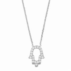 Open Pave Hamsa - Onyx and Blush
 - 1