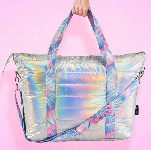 Metallic Puffer Tote