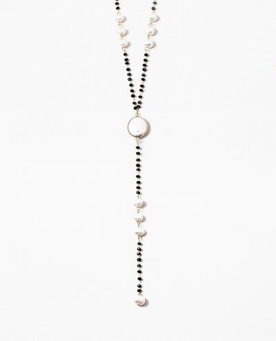 Pearls and Crystals Lariat