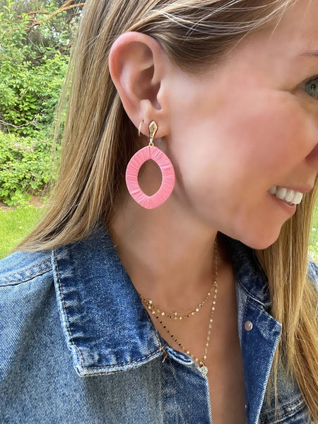 Pink Fabric Earrings