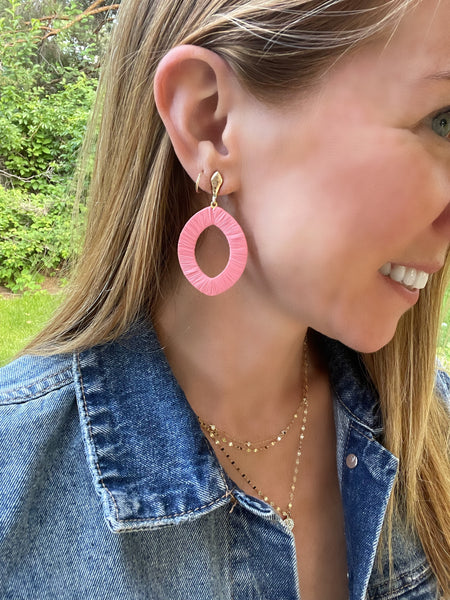 Pink Fabric Earrings