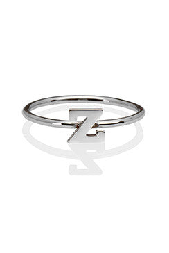 14K Gold Initial Ring - Onyx and Blush
 - 2