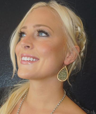 Crystal Beaded Earring by Marlyn Schiff
