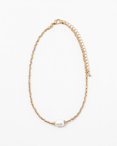 Simple Gold Pearl Choker