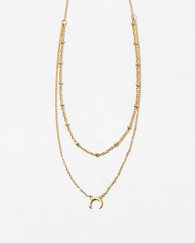 Dainty Layered Crescent Necklace