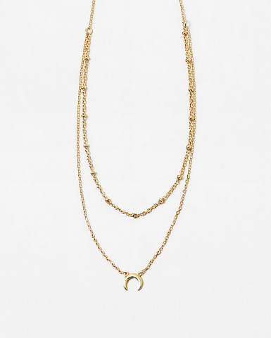 Dainty Layered Crescent Necklace