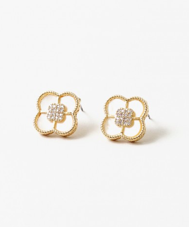 Mother of Pearl Clover Studs