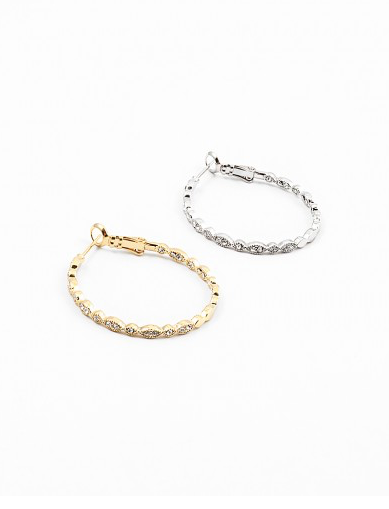 Braided Pave In/Out Hoops
