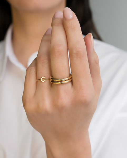 14K Gold Initial Ring