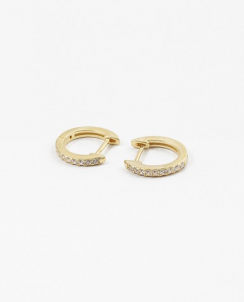 Gold Pave Huggies (STERLING)