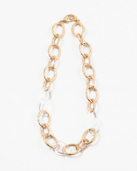 Gold and Clear Link Necklace