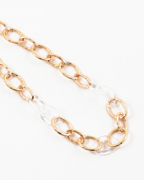 Gold and Clear Link Necklace
