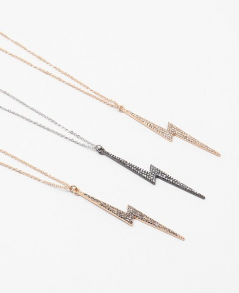 Pave Lightning Bolt Necklace