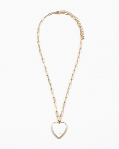 Mother Of Pearl Heart Necklace