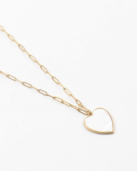 Mother Of Pearl Heart Necklace