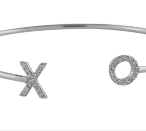 XO Pave Open Bangle - Onyx and Blush
 - 3