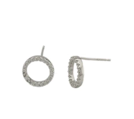 Open Circle Pave Studs - Onyx and Blush
 - 1