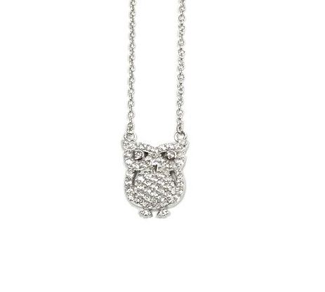 Pave Owl Necklace - Onyx and Blush
 - 3