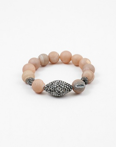 Lava Beads with Black Pave