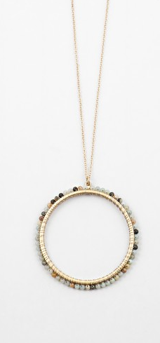 Beaded Open Circle Necklace