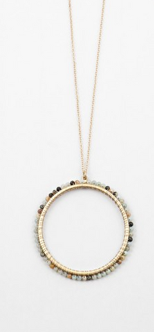 Beaded Open Circle Necklace