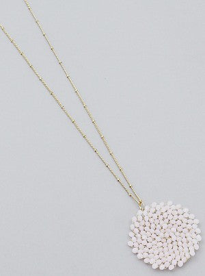 Beaded Round Pendants - Onyx and Blush
 - 11