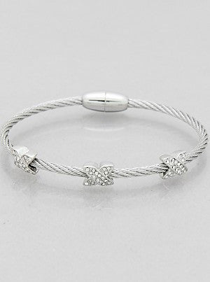 Pave Cable Bangles - Onyx and Blush
 - 2