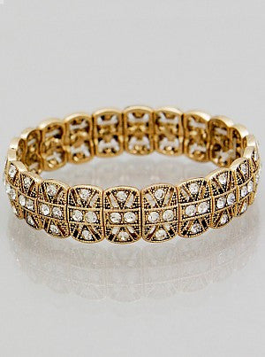 Antique CZ Bracelet - Onyx and Blush
 - 1