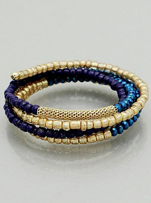 Beaded Wrap Bracelet - Onyx and Blush
 - 3